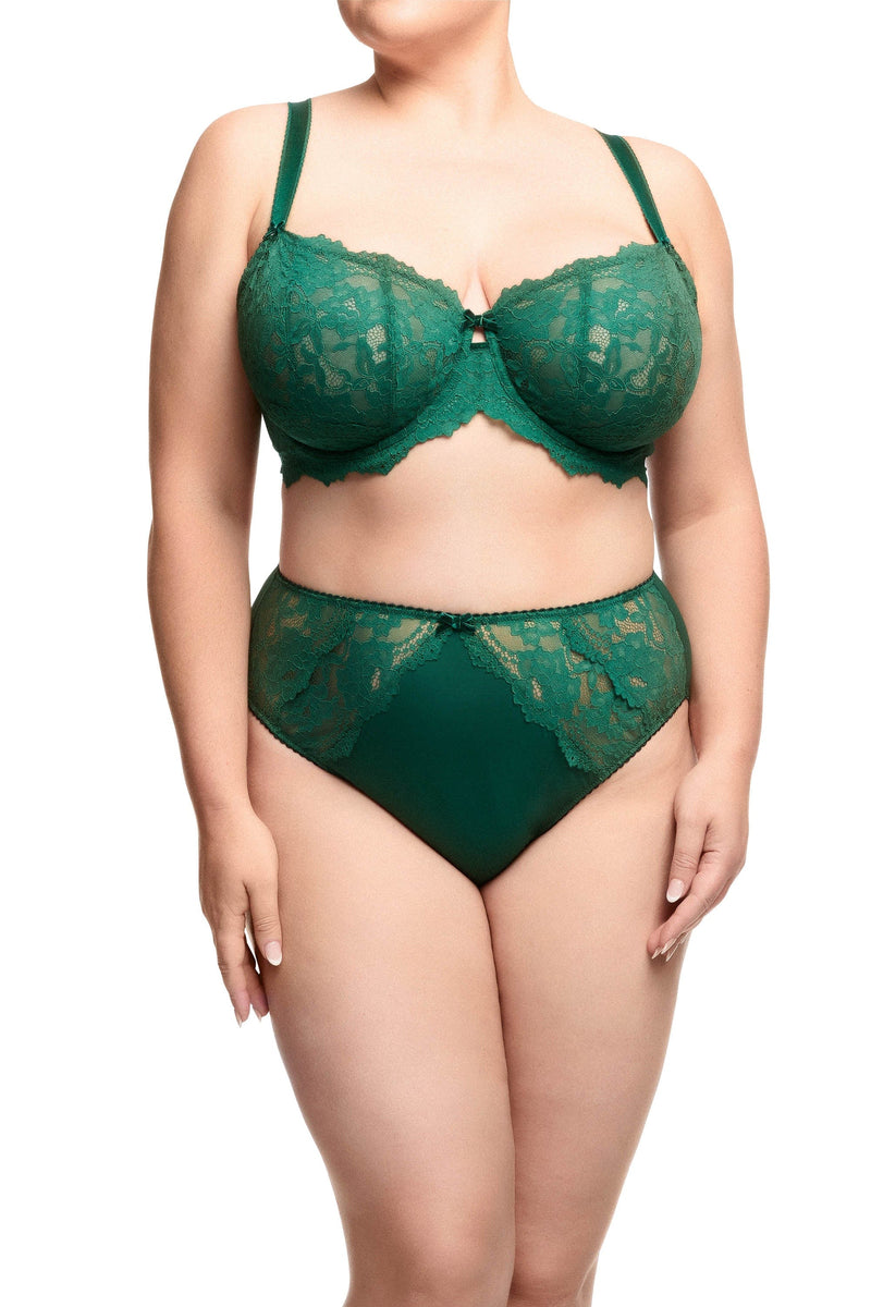 Cora Green Lace Underwire Balconette Curve Bra