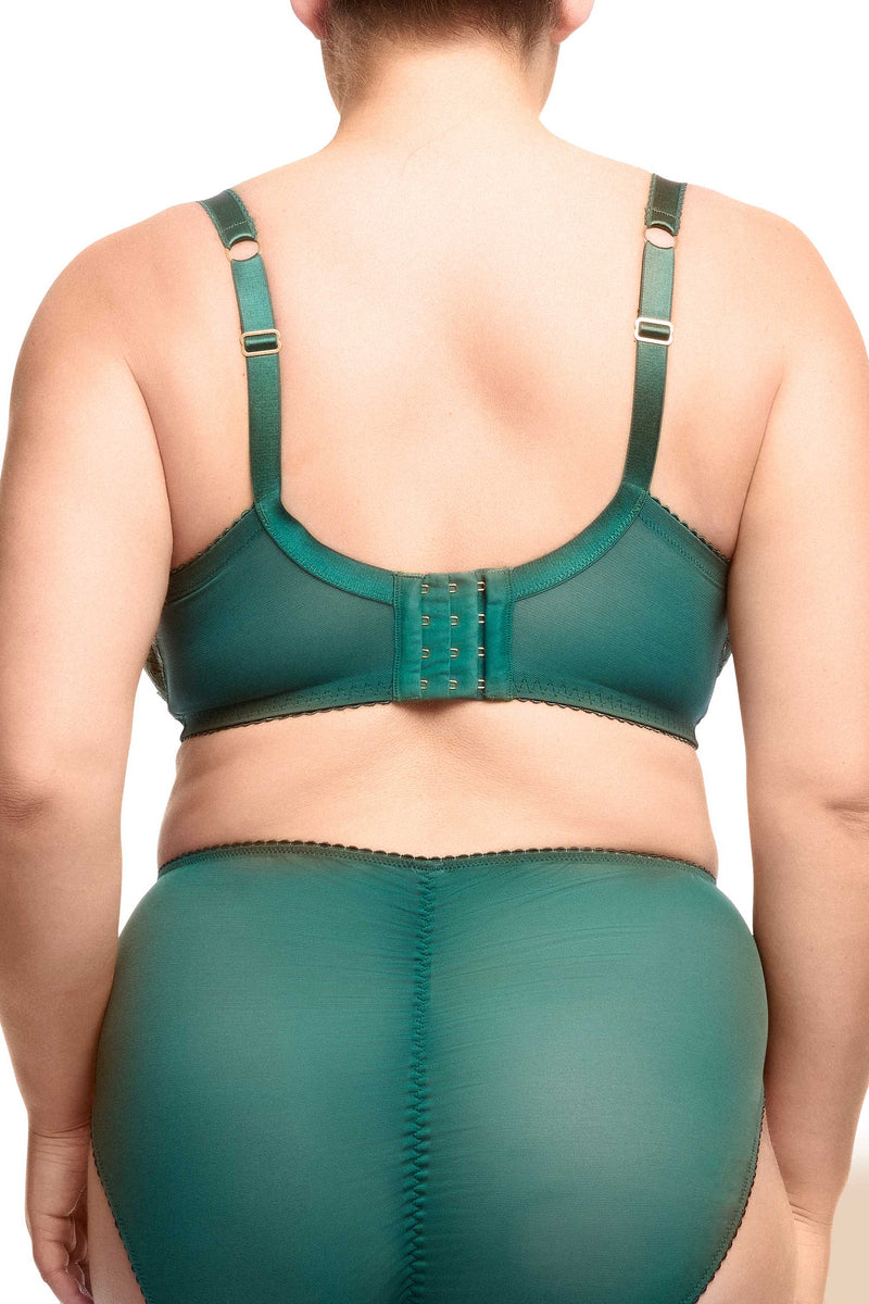 Cora Green Lace Underwire Balconette Curve Bra