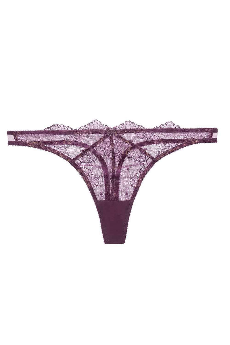 Lurex Amythest G-String