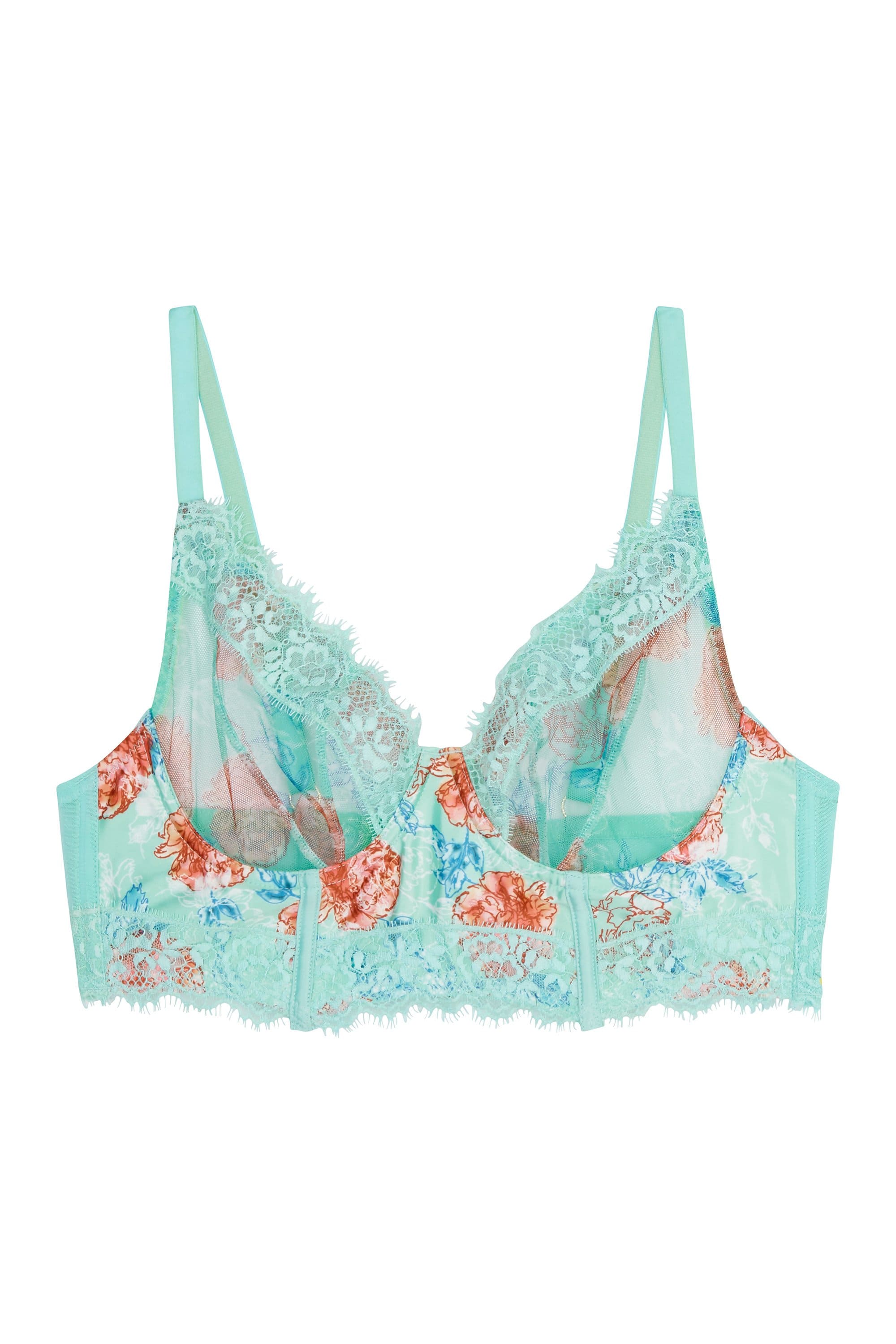Sabey Mint Floral Longline Bra