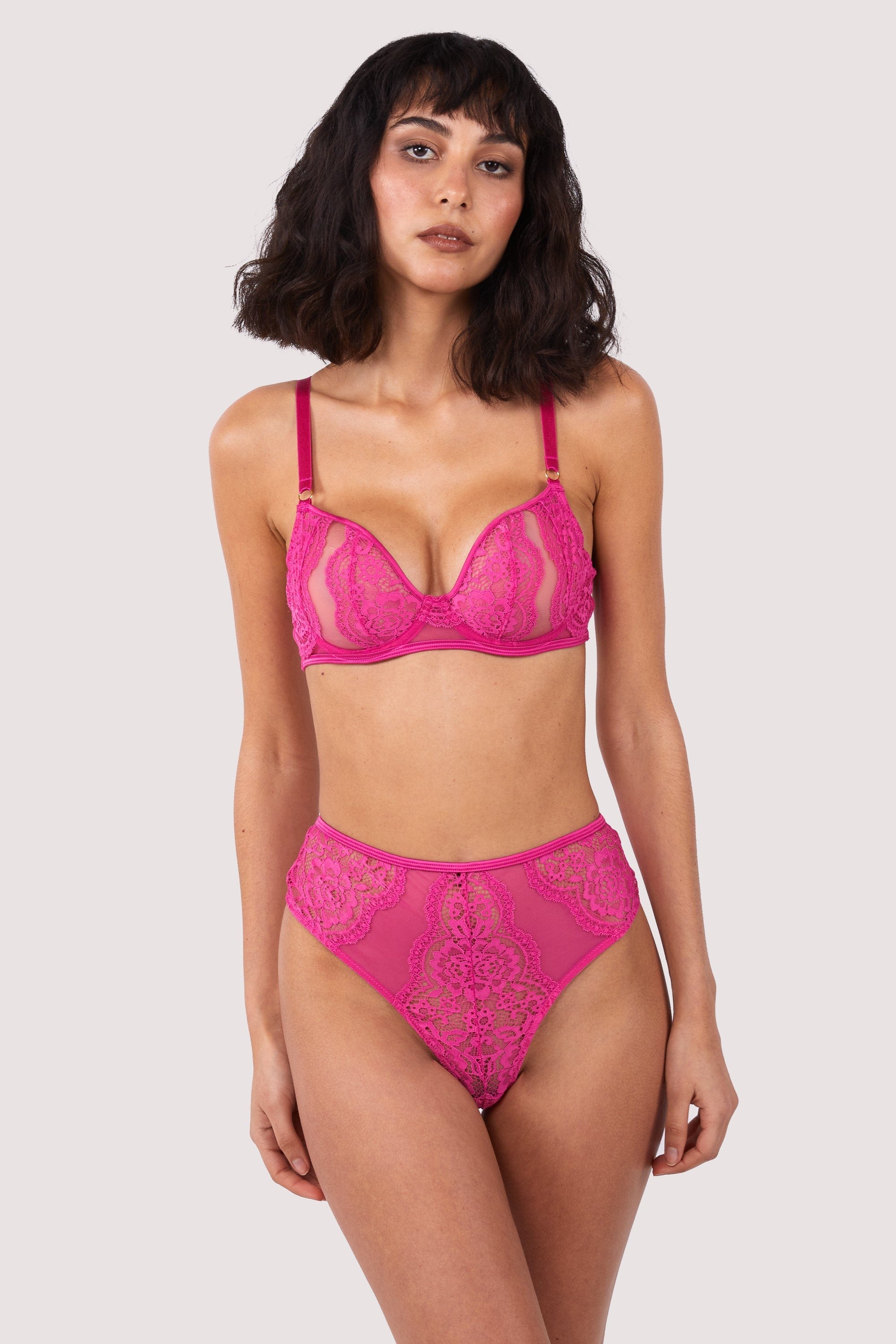 Ophelia Pink Cut Out Lace Bra – Playful Promises