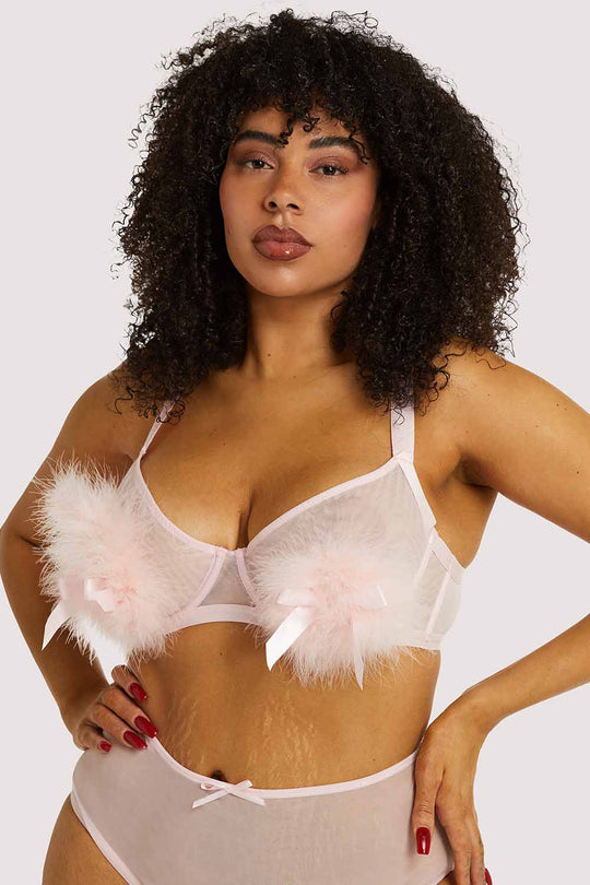 Marina Pink Feather Bra