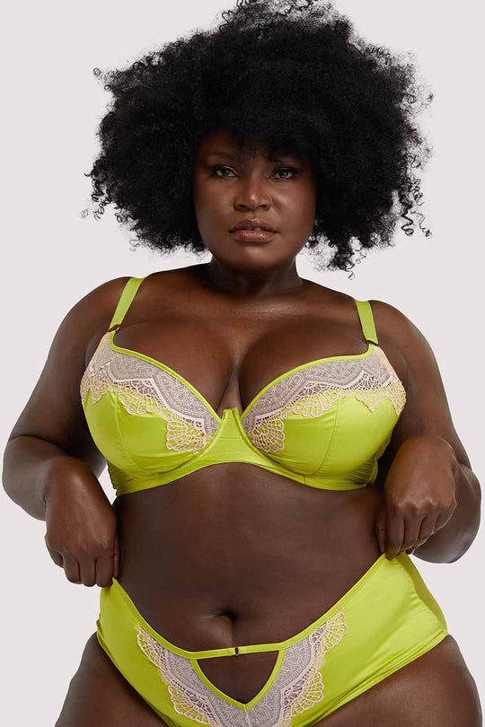 Vivi Chartreuse Plunge Bra