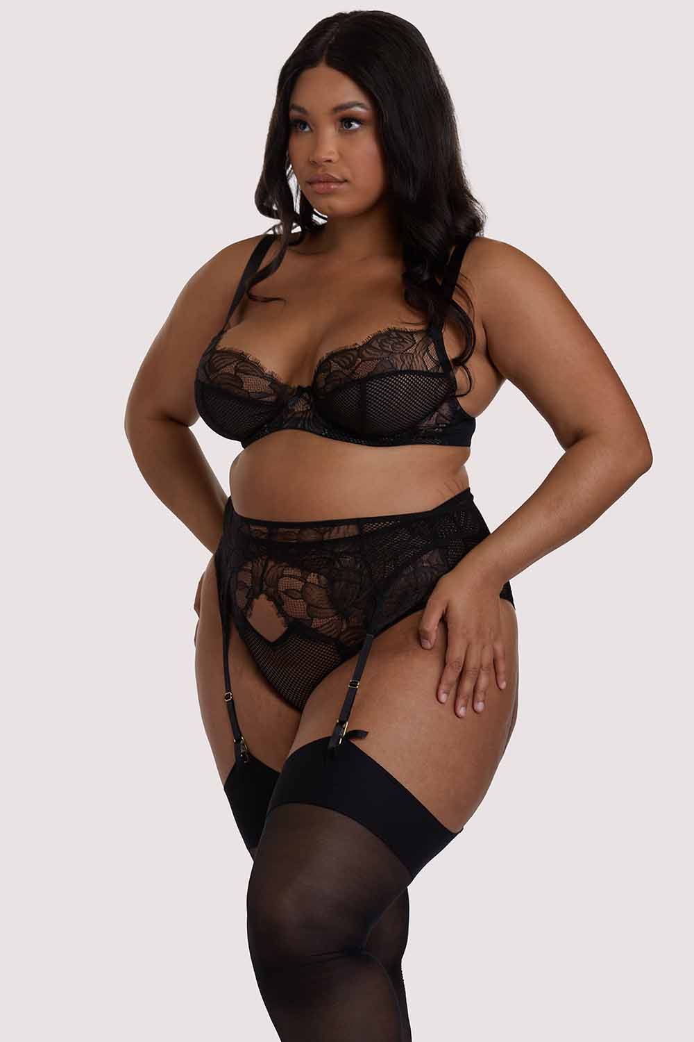 Khloe Black Floral Suspender