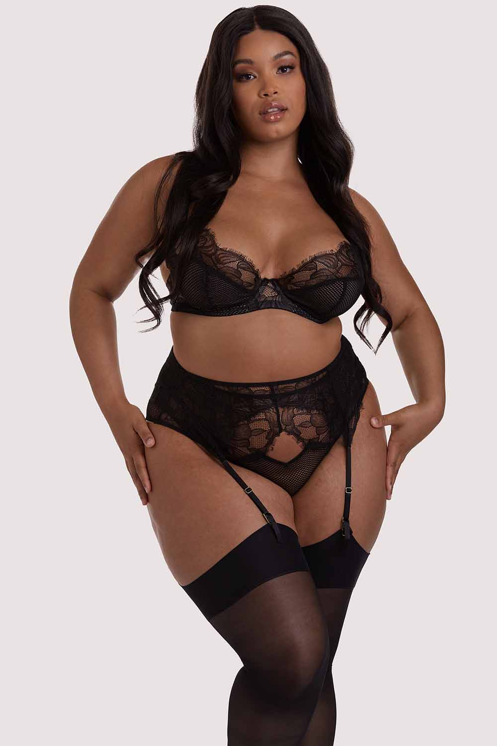 Khloe Black Floral Suspender