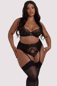 Khloe Black Floral Suspender