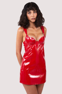 Hustler Maxine Red PVC Wired Dress