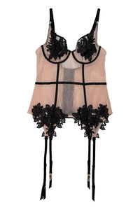 Brooke Black Applique Basque