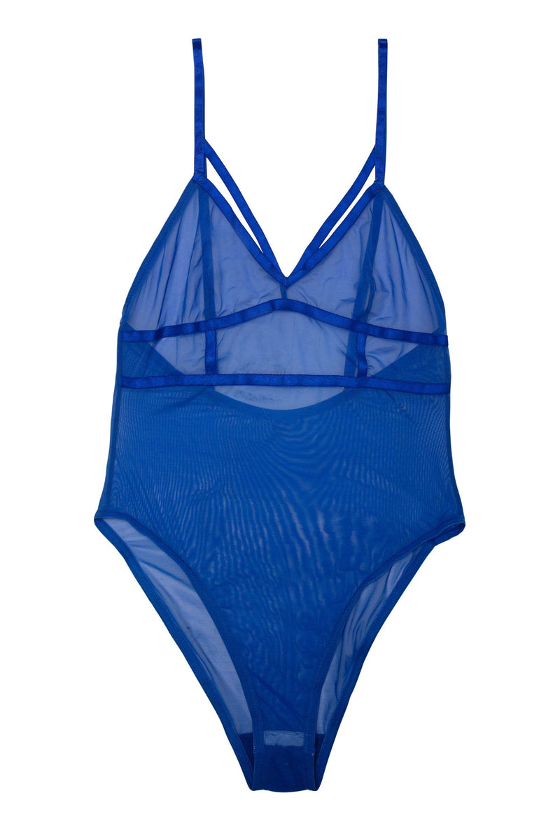 Hustler Arielle Blue Mesh Body with Strap Detail – Playful Promises