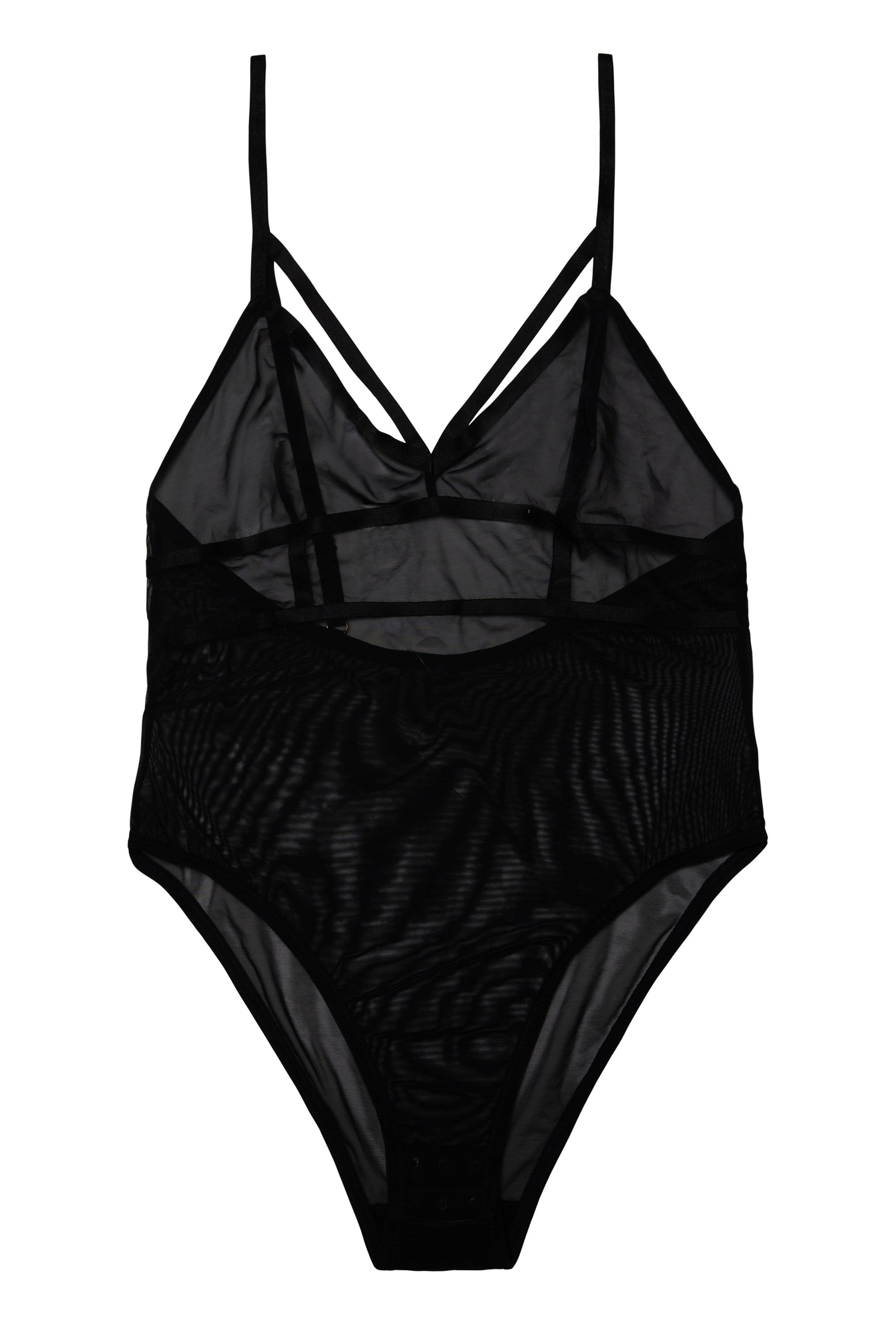Hustler Arielle Mesh Body with Strap Detail Black