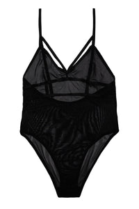 Hustler Arielle Mesh Body with Strap Detail Black