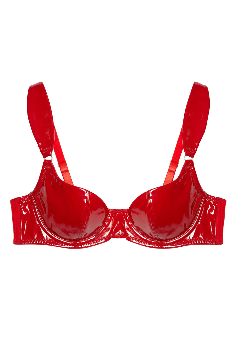 Maxine Red PVC Plunge Bra – Playful Promises