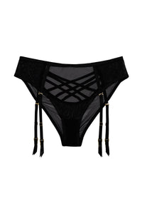Hustler Arielle Mesh High Waist Black Brief