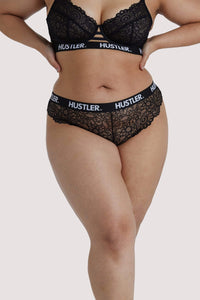 Branded Black Curve Lace Brief