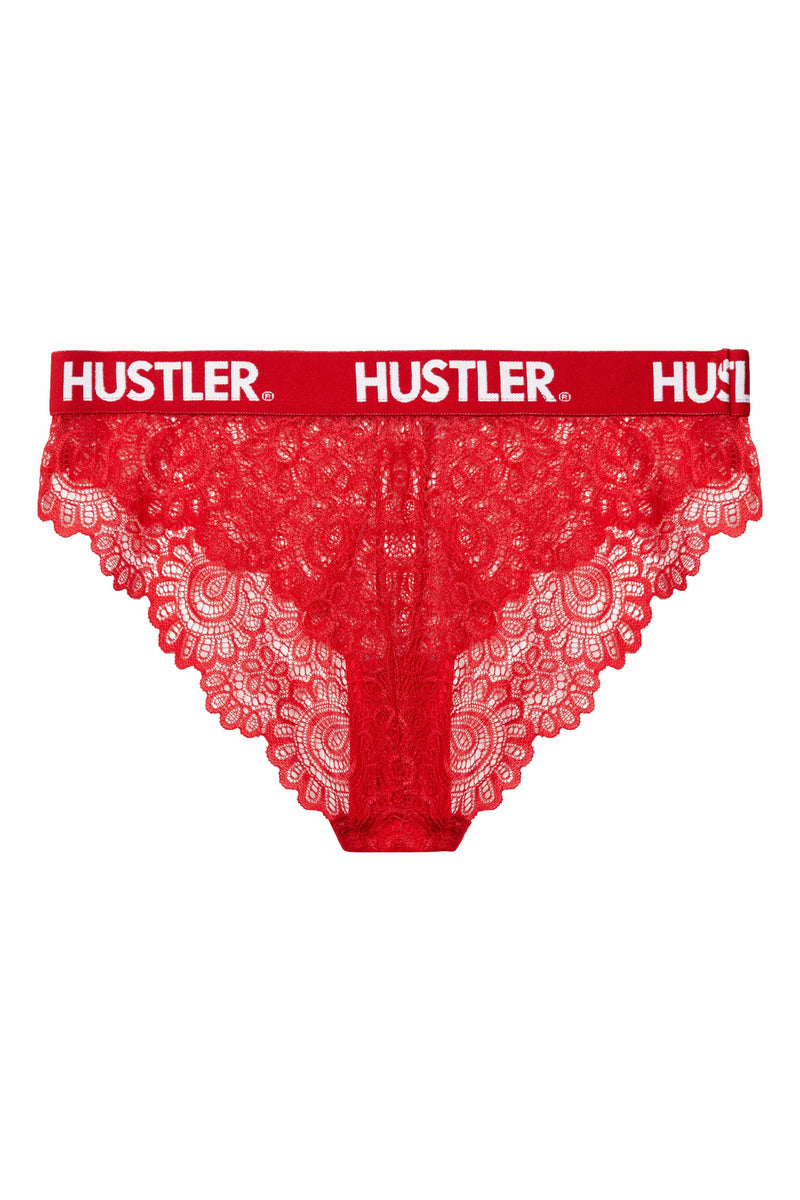 Branded Red Lace Brief