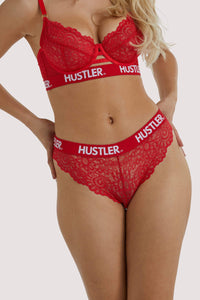 Branded Red Lace Brief