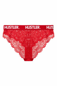 Branded Red Lace Curve Brief