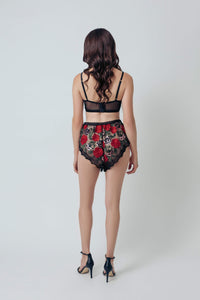Kilo Brava Black Wild Roses Bralette