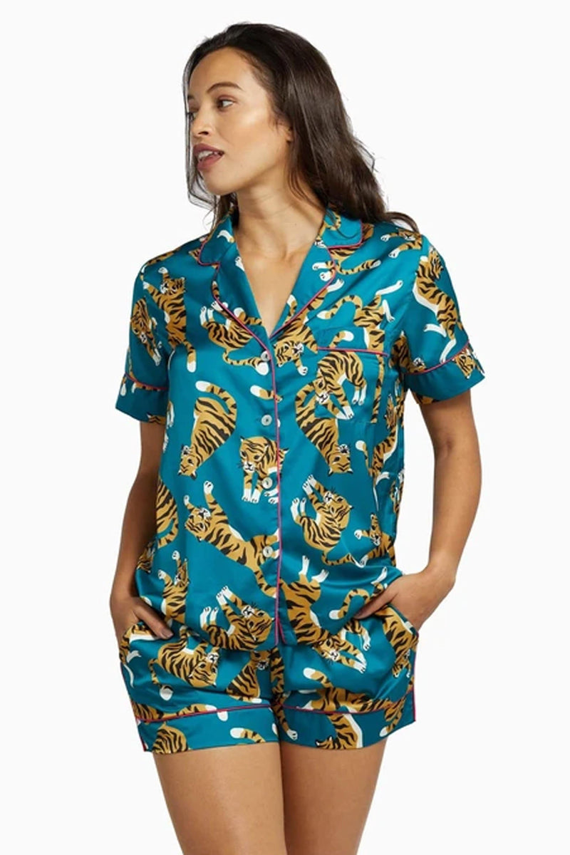Kilo Brava EXCLUSIVE Teal Tiger Pyjama Set
