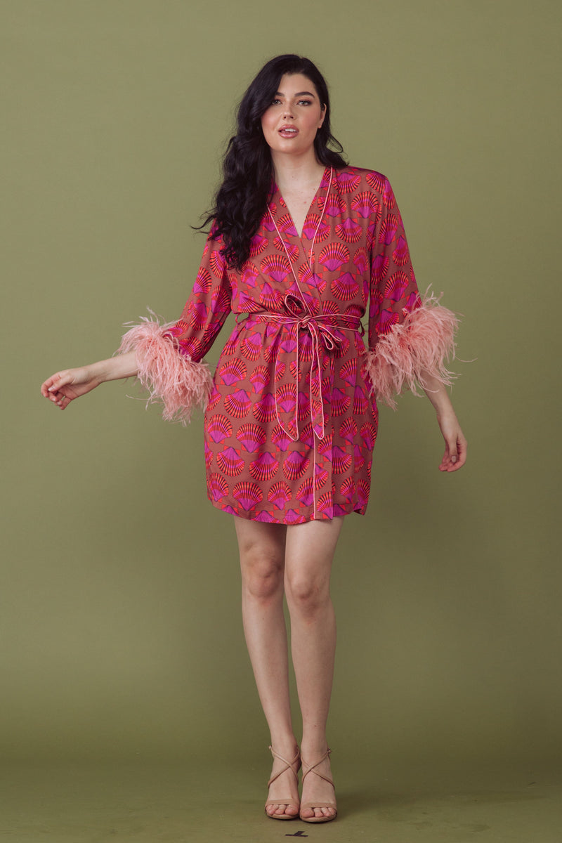 Cheetah Shell Print Short Robe