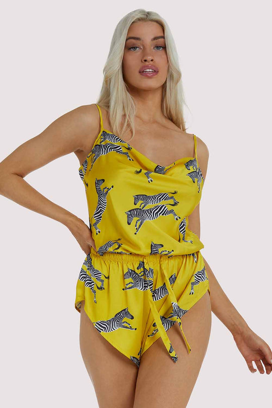 Mustard Zebra Playsuit