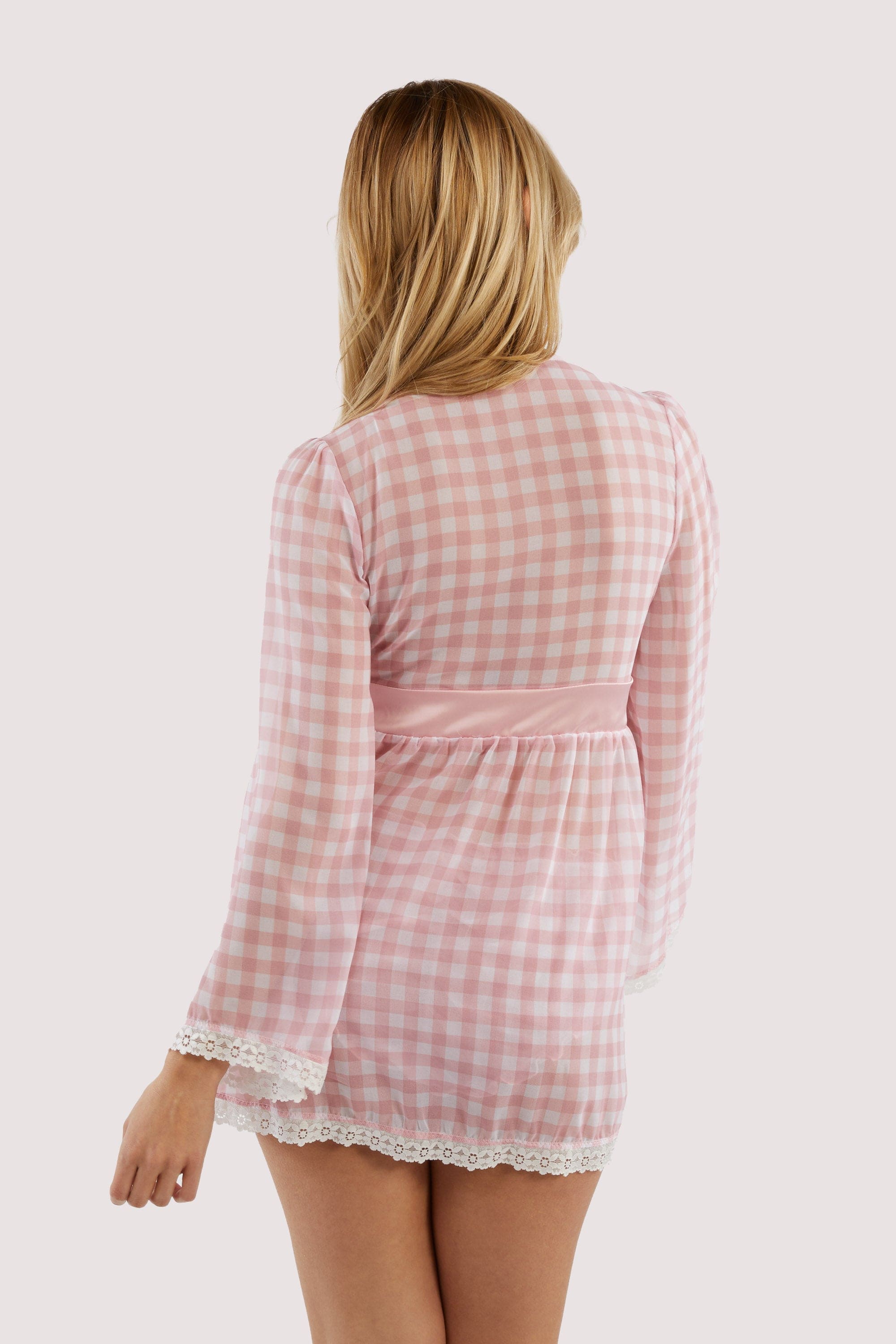 Mini Pink Gingham Robe