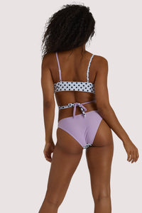 Purple and Polka Dot Crossover Bikini Top