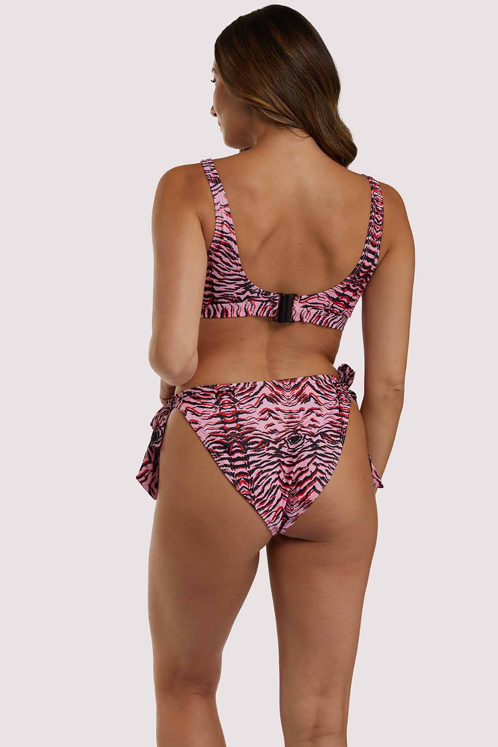Tiger Print Crop Cut Out Bikini Top