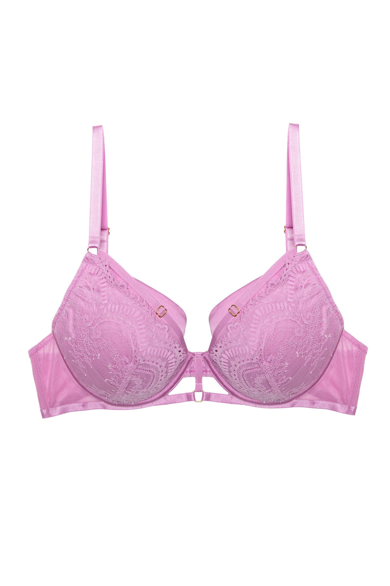 Marlie Pink Lace and Satin Bra – Playful Promises