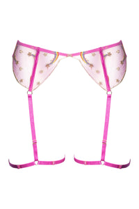 Coccinelle Rainbow Shooting Star Pride Embroidery Suspender Belt
