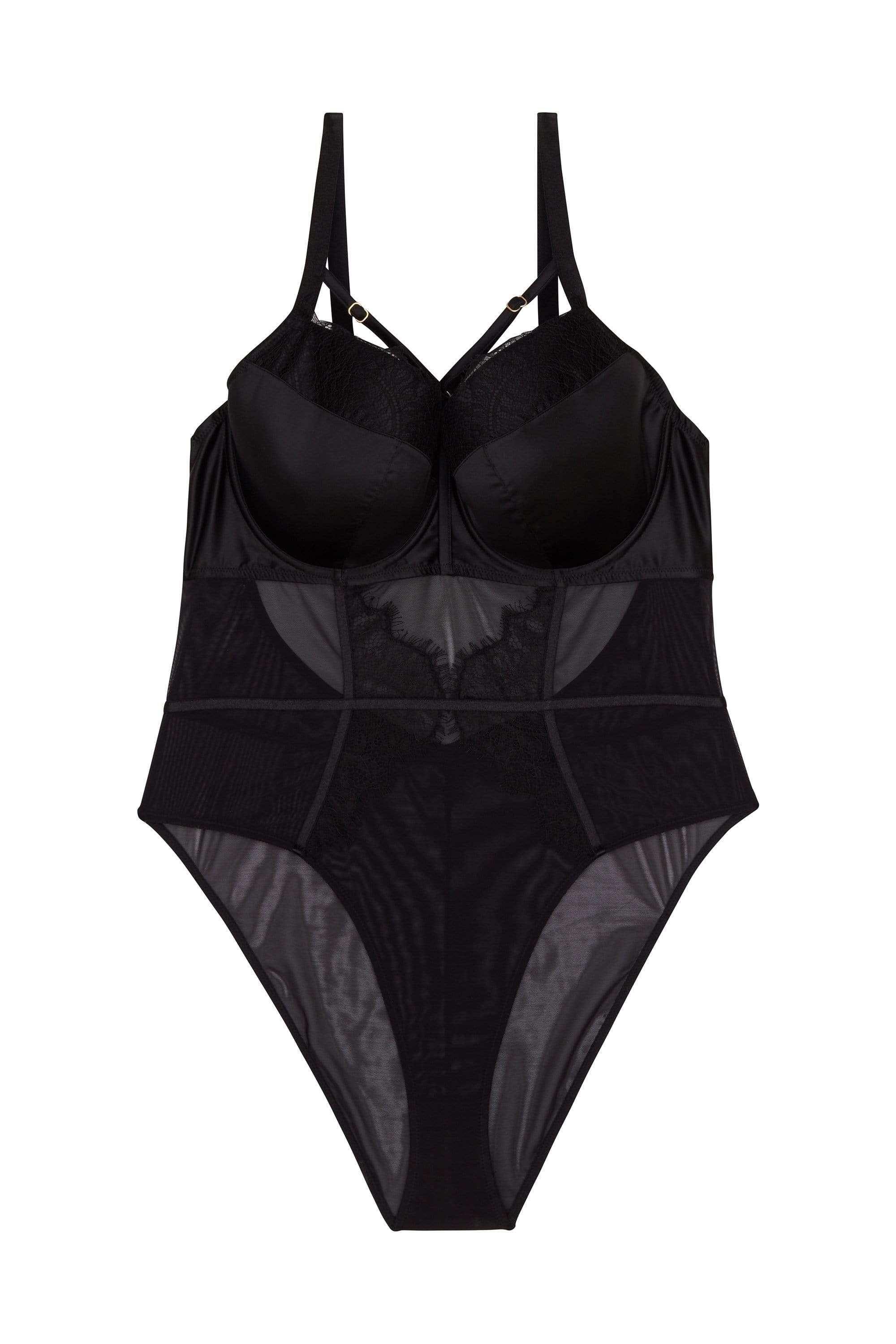 Lia Padded Overbust Strap Curve Mesh Body