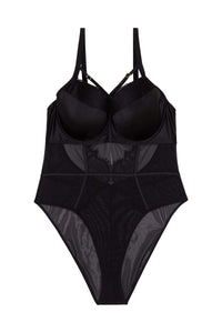 Lia Padded Overbust Strap Curve Mesh Body