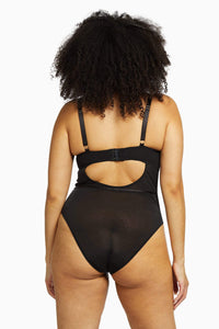 Lia Padded Overbust Strap Curve Mesh Body