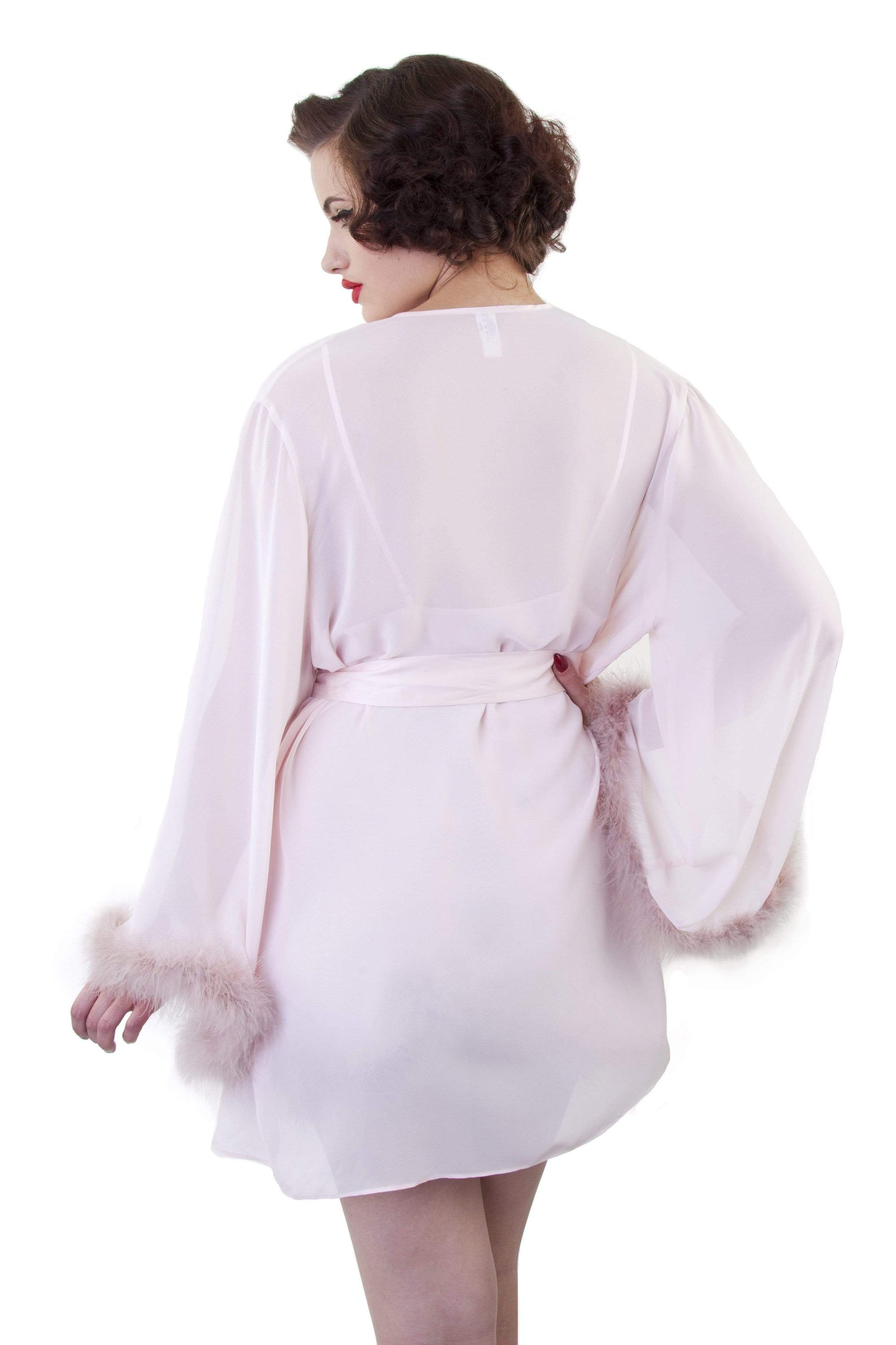 Peach Feather Robe