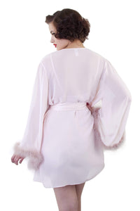 Peach Feather Robe