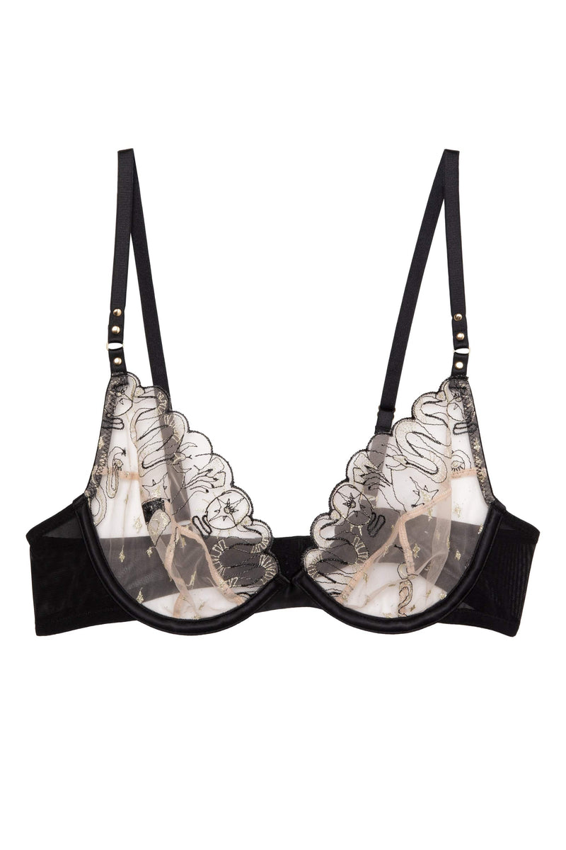 Jaquelina Mustard Contrast Quarter Cup Bra