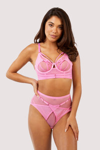 Eddie Pink Crossover Wrap Bra
