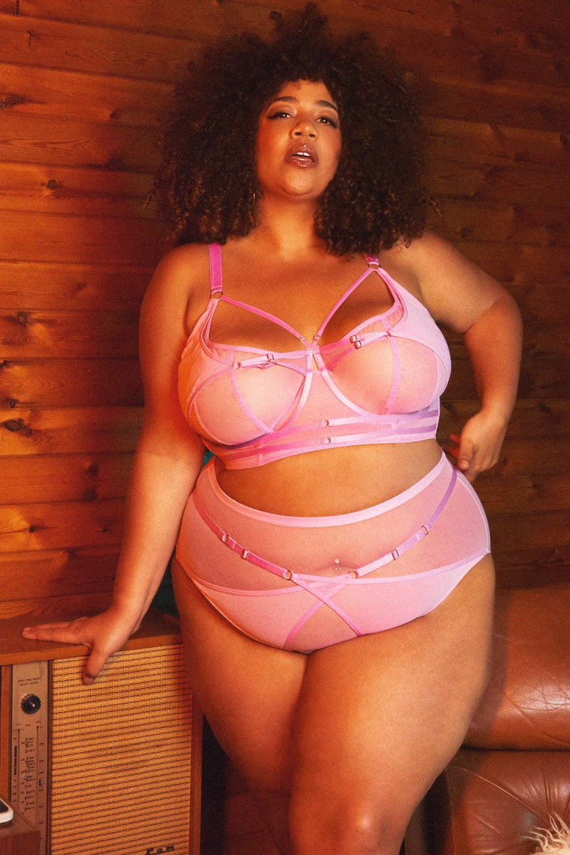 Pink Strappy Bra