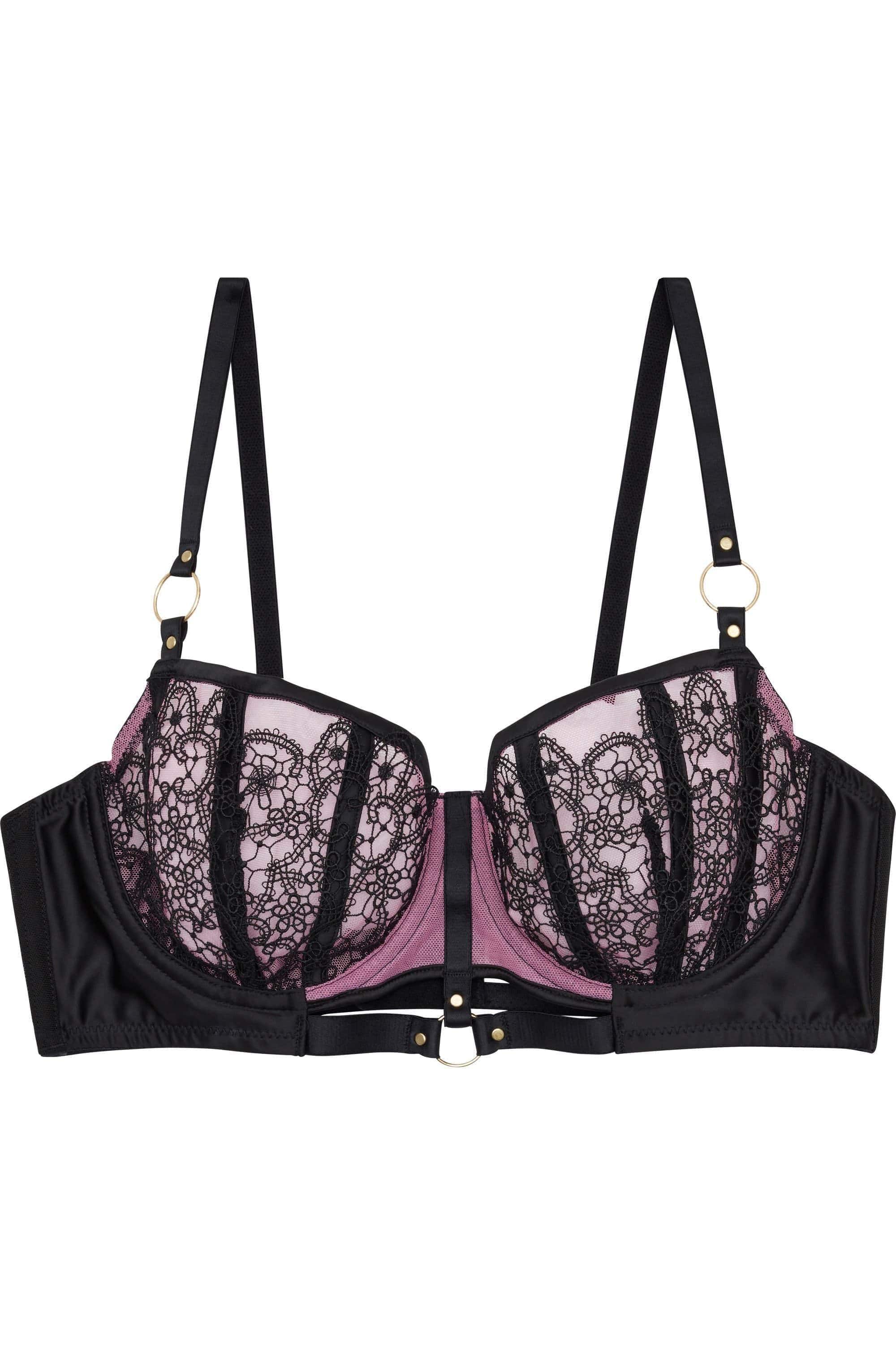 Emelda Lilac Ring detail Core satin and lace bra