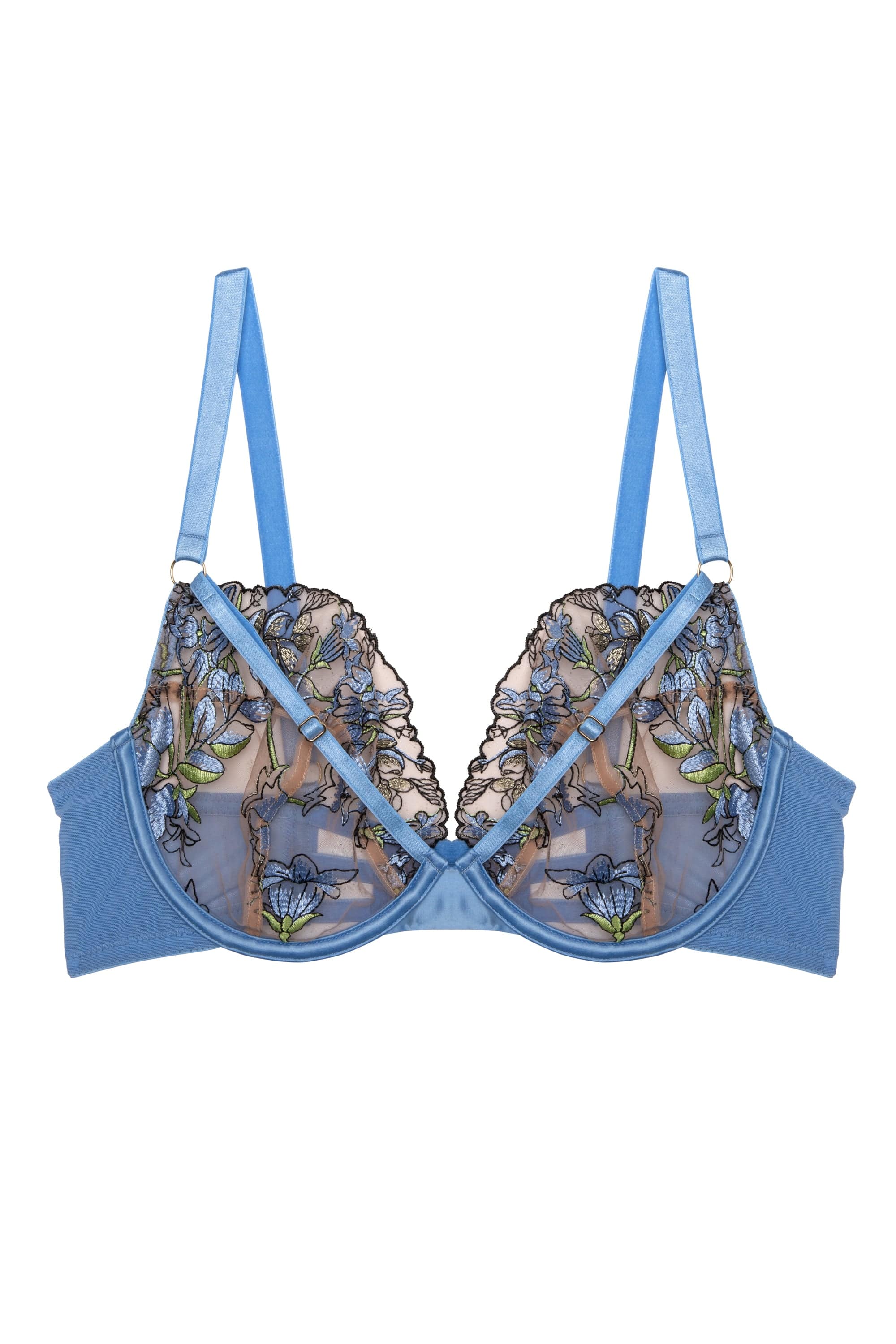 MYLA Patchwork Padded Strapless Bra - Ink Blue – Designer Lingerie