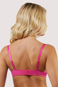 Nova Pink Star Embroidery Plunge Bra