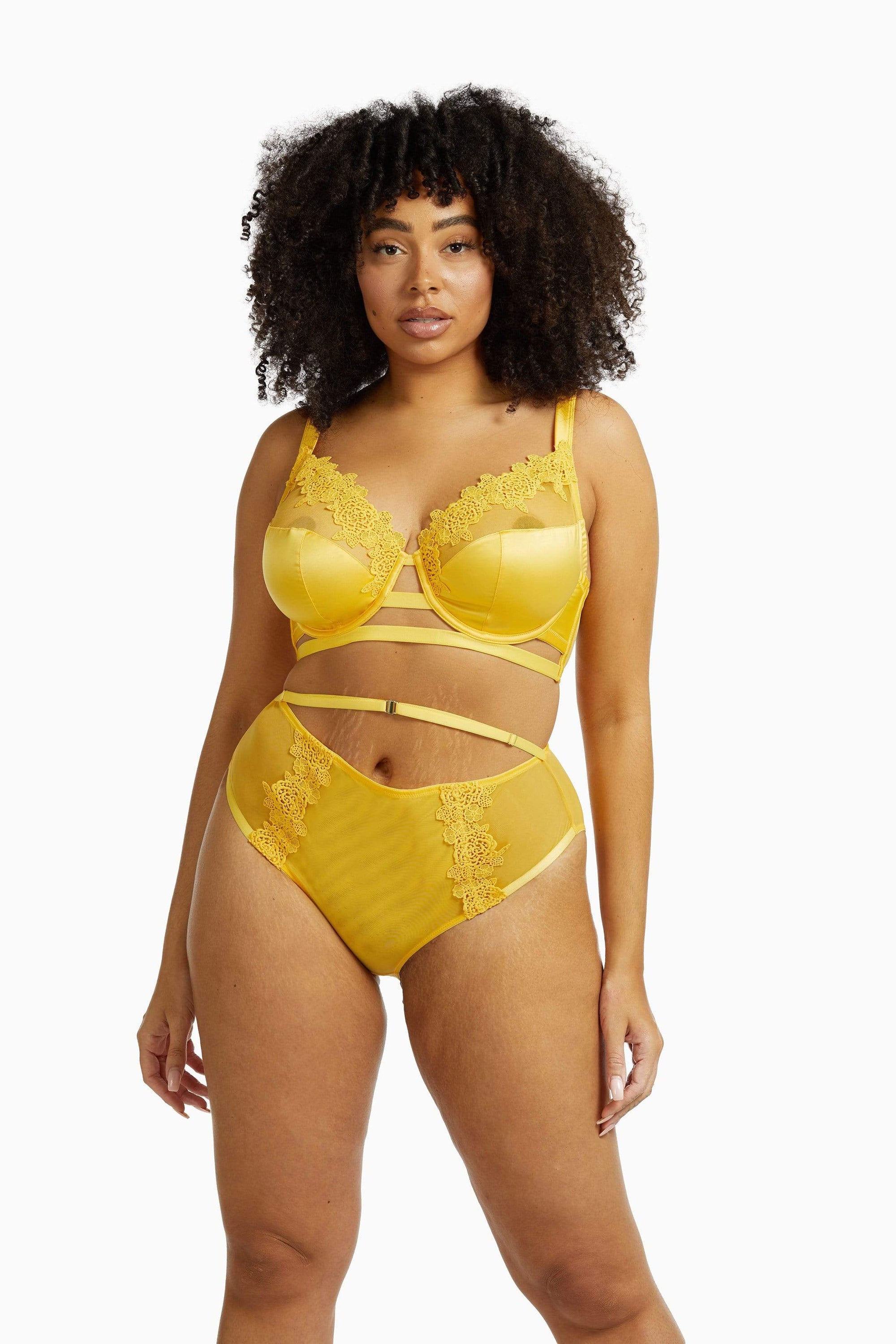 Vicious Young Babes - VYB Women's Fixed Bralette Size M Honey Love Sting  Yellow