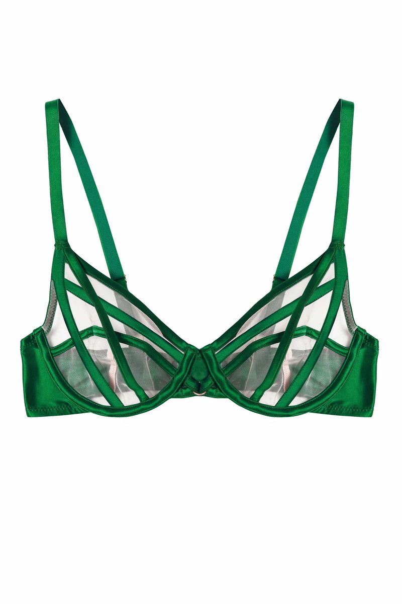 Ramona Green Mesh Plunge Bra – Playful Promises