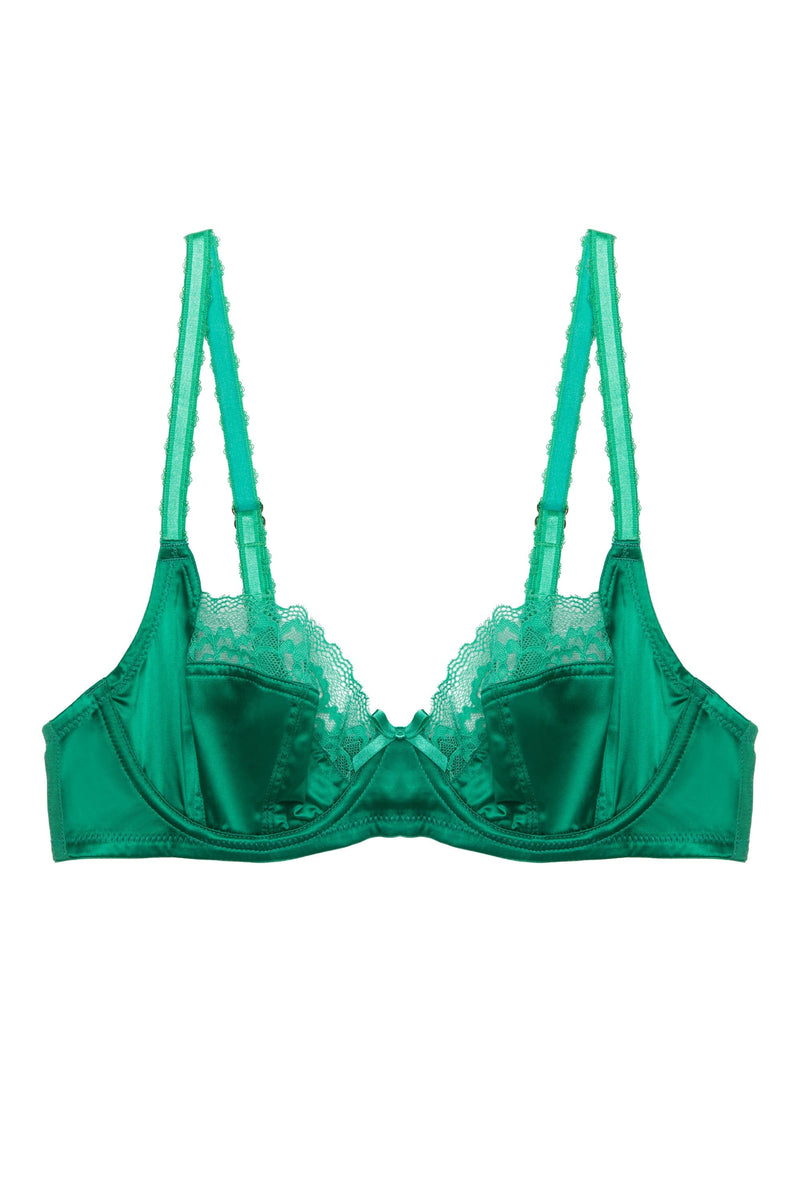 Auden Women's Unlined Balconette Bra – Olive Green Lace, Underwired Style A1031