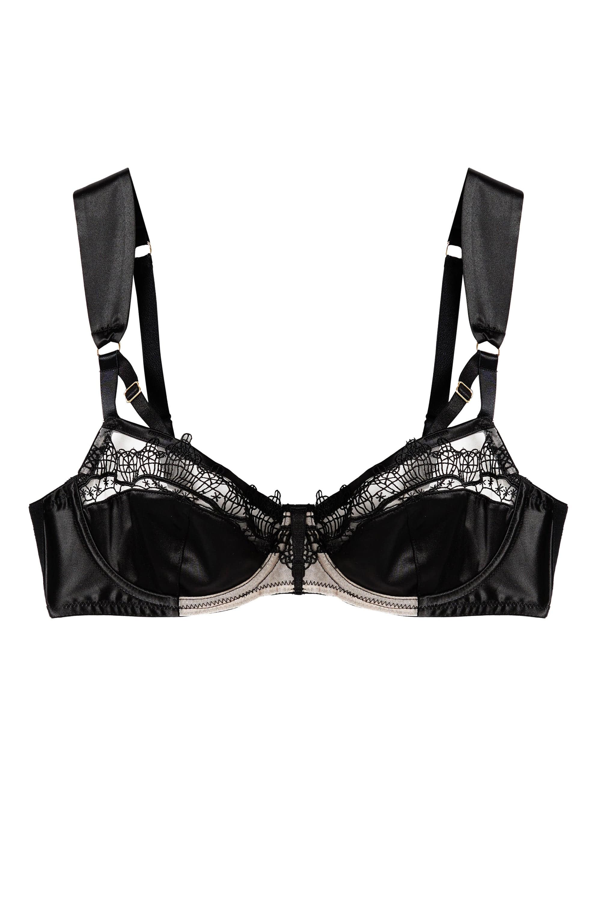 Wren Black Lace and Illusion Mesh Bra – Playful Promises