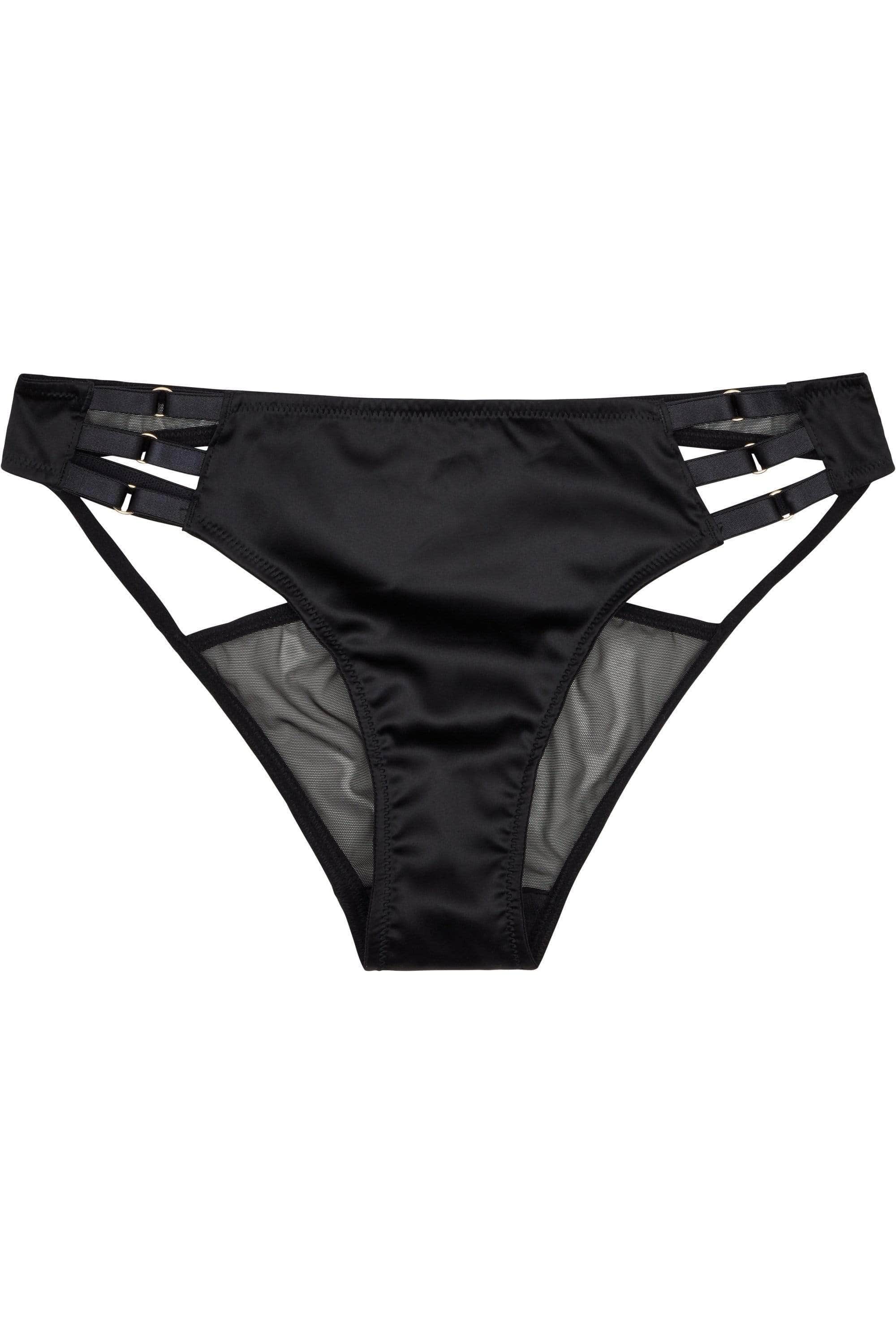 Ava Black Strappy Brief Curve