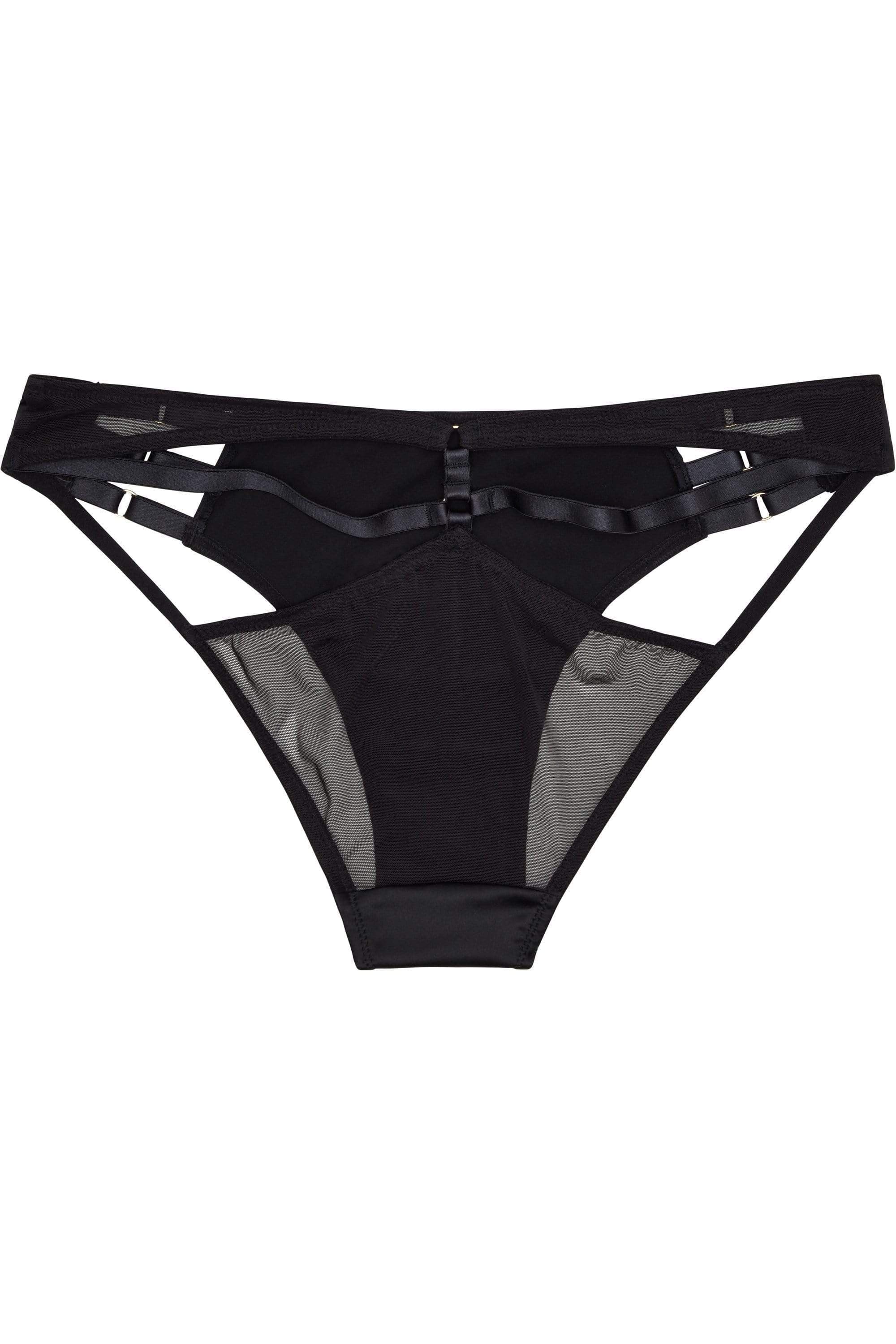Ava Black Strappy Brief Curve