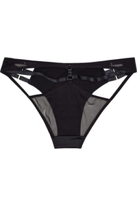 Ava Black Strappy Brief Curve