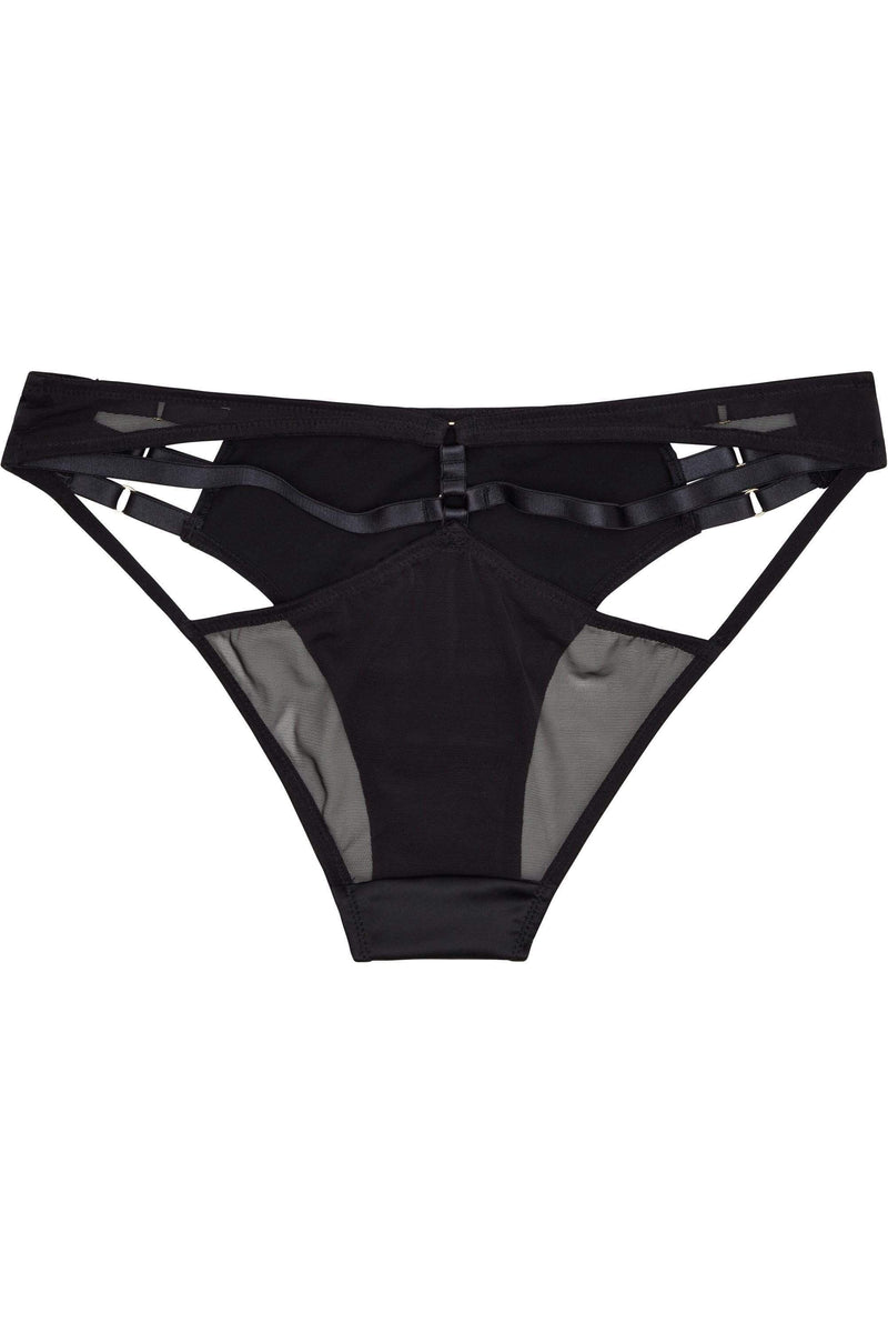 Ava Black Strappy Brief Curve