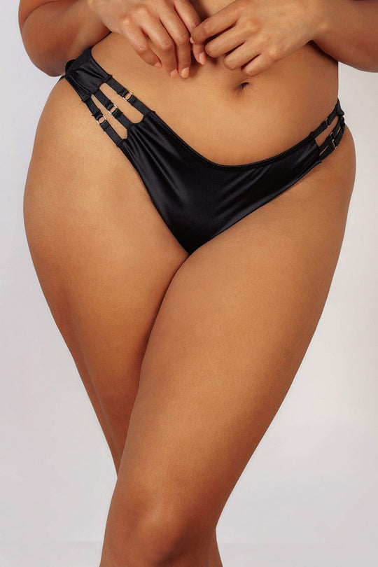 Ava Black Strappy Brief Curve